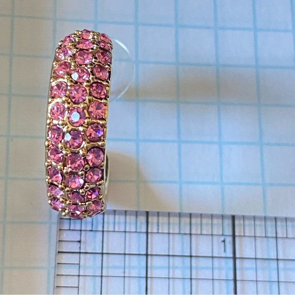 Vintage QVC Joan Rivers Classics Collection Pavé Hoop Earrings Green - Picture 8 of 9